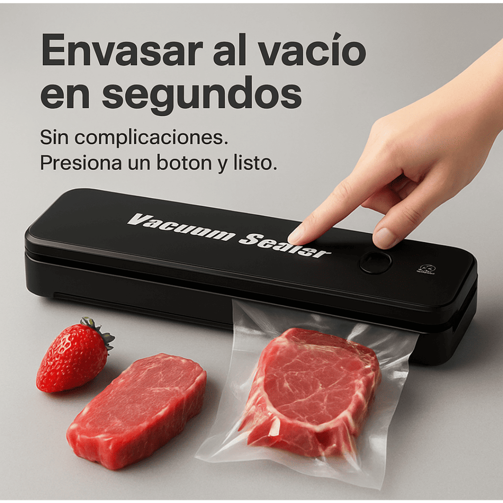Máquina Selladora al Vacío para Alimentos con 10 Bolsas Incluidas