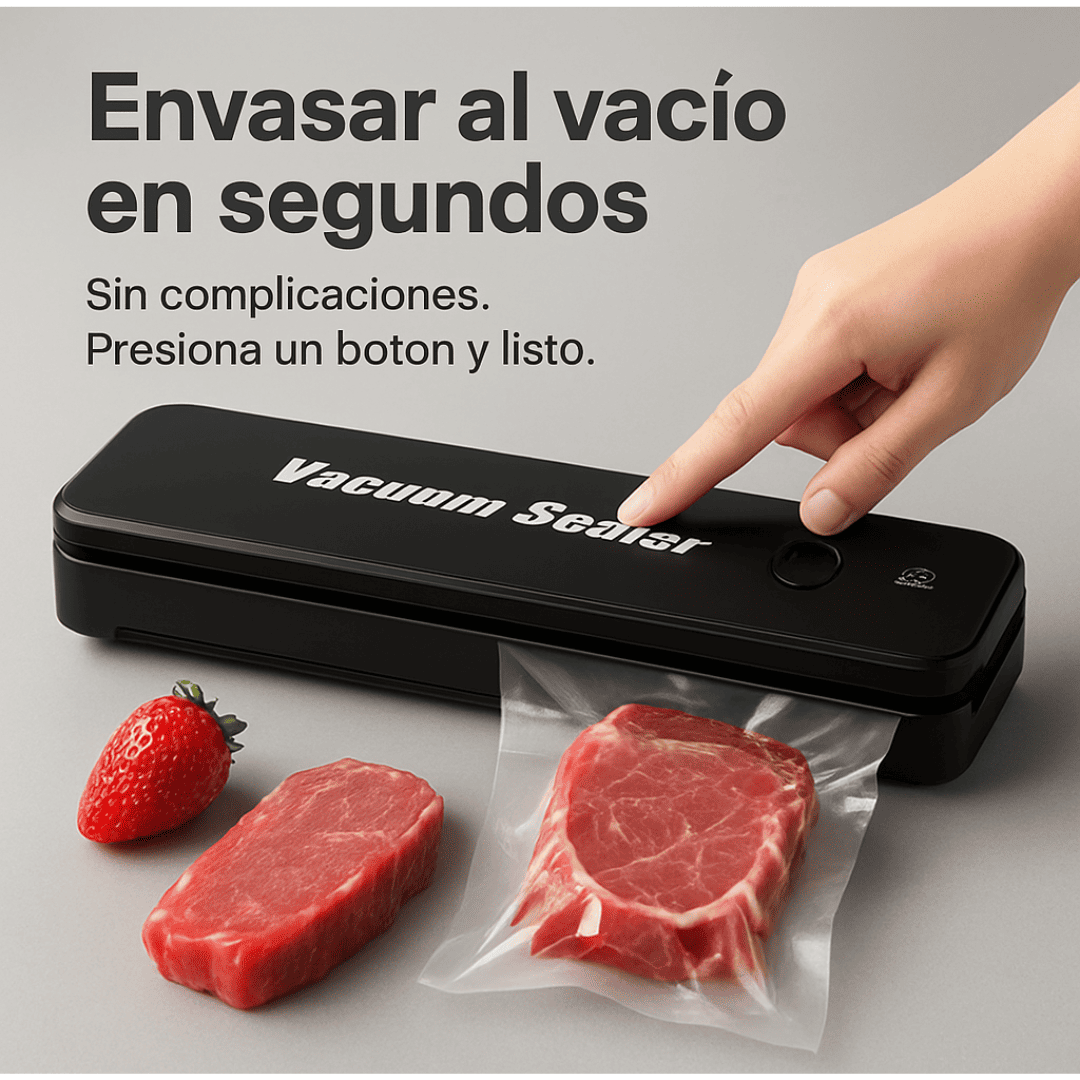 Máquina Selladora al Vacío para Alimentos con 10 Bolsas Incluidas