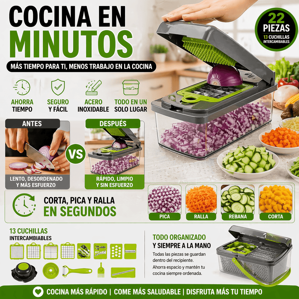 Picador De Verduras Y Frutas Multifuncuional.