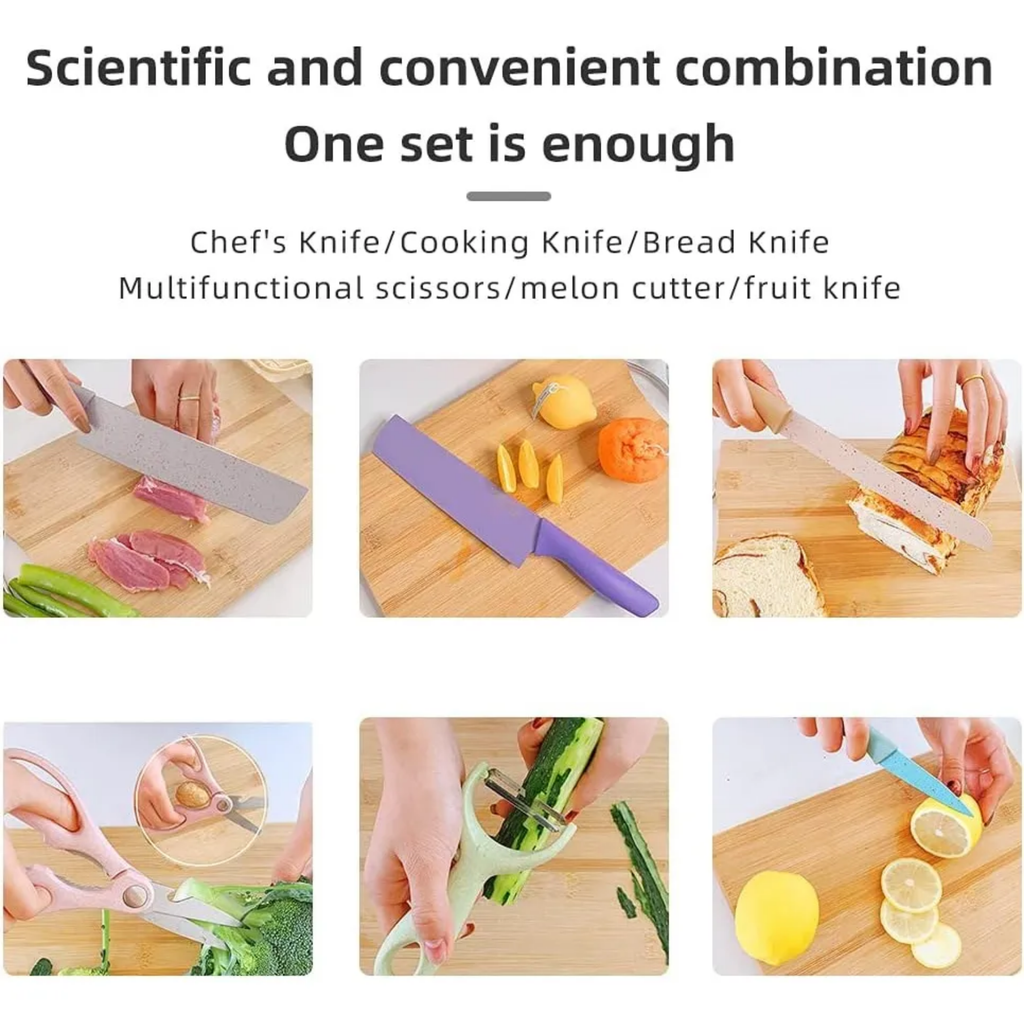 Set De 6 Cuchillos Juego Cuchillos Cocina