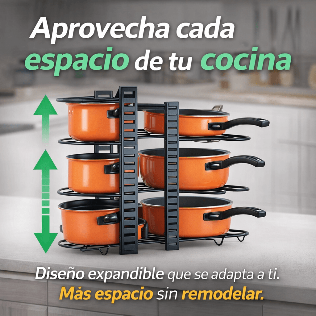 Organizador Multinivel Expandible para Ollas y Sartenes