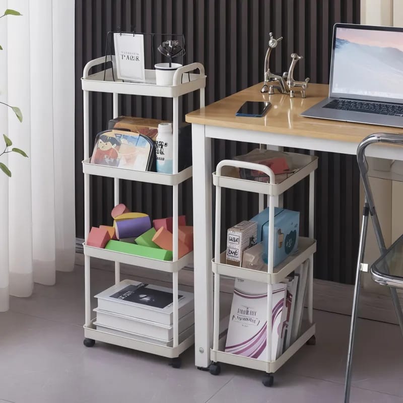 Organizador Multifuncional de 4 Niveles con Ruedas 360° para Baño y Cocina – Organiza+Pro 360
