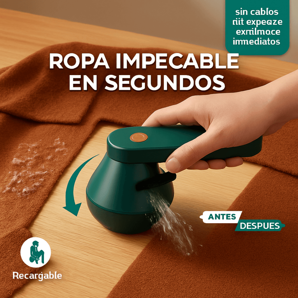 Quitapelusa Eléctrico Inalámbrico Recargable USB – Cuida y Renueva tu Ropa
